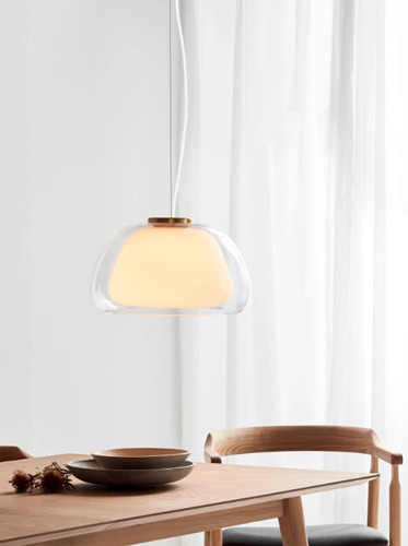 Check Nordlux Jelly pendant light 39 cm – clear and white opal glass