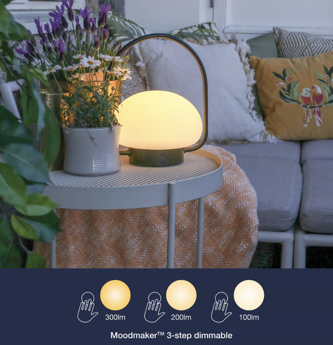 Check Outdoor Standing Light Nordlux Sponge To Go Black Rechargeable Dimmable 27.7 cm
