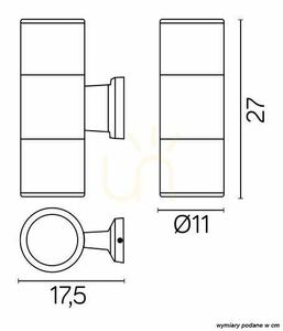 Outdoor Wall Lamp SU-MA ADELA 7001 BL Black IP54 E27 2-Light small 5