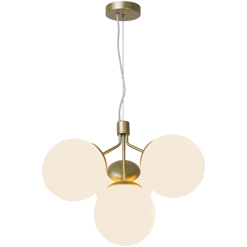 Check Nordlux IVONA 4-Spot Pendant Light Brass Opal Glass 4xE27