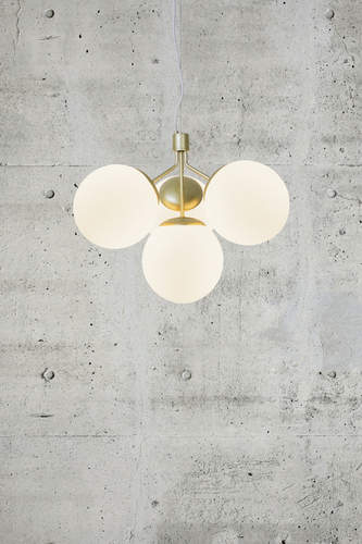 Check Nordlux IVONA 4-Spot Pendant Light Brass Opal Glass 4xE27