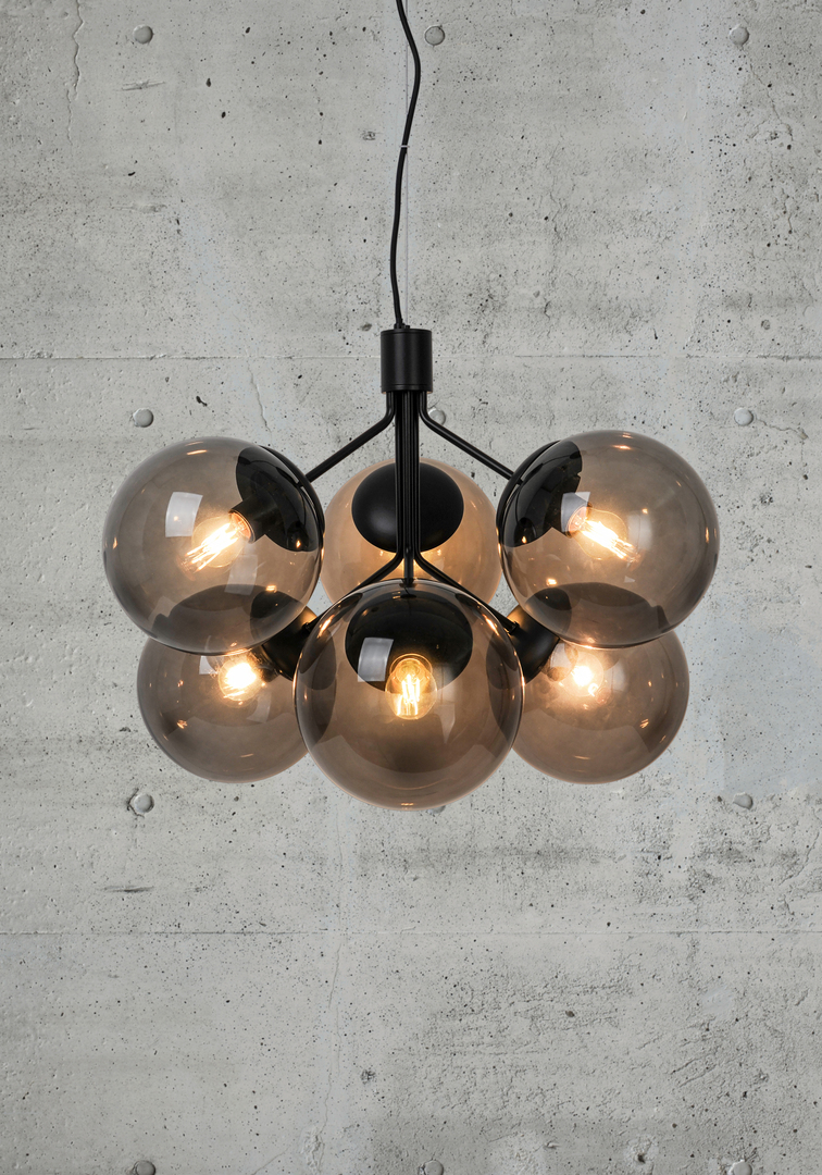 Ivona 6-light pendant lamp Black Nordlux