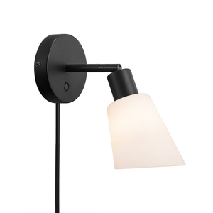 Molli wall lamp Black/Opal Nordlux small 3