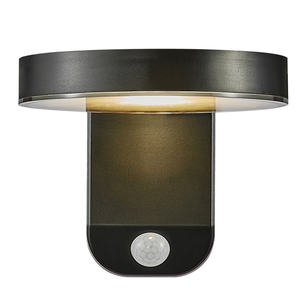 Nordlux Rica Round 2118141003 black solar LED wall light 4.5W 480lm 3000K PIR IP44 small 2