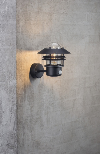 Check Outdoor wall lamp with motion sensor Blokhus black Nordlux