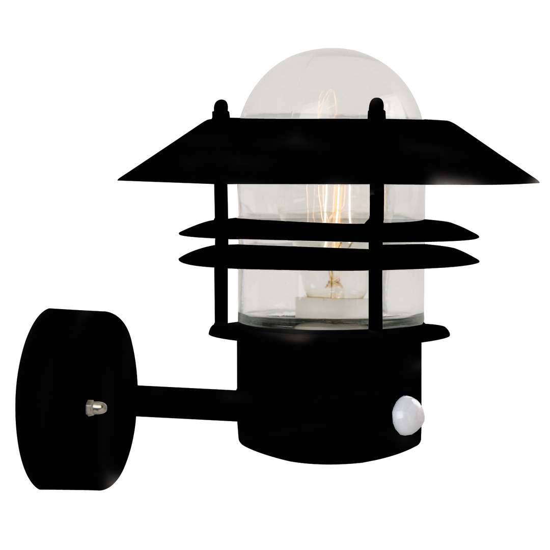 Check Outdoor wall lamp with motion sensor Blokhus black Nordlux Outdoor wall lamp with motion sensor Blokhus black Nordlux