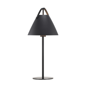 STRAP table lamp, black, metal and leather, E27, 55 cm small 1