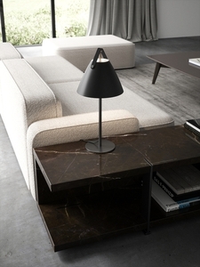 STRAP table lamp, black, metal and leather, E27, 55 cm small 3