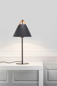 STRAP table lamp, black, metal and leather, E27, 55 cm small 4