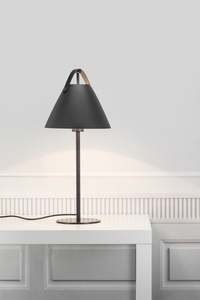 STRAP table lamp, black, metal and leather, E27, 55 cm small 5