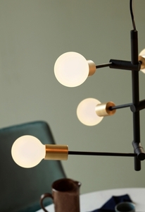 JOSEFINE 6-Spot Pendant Light Black with Brass Nordlux 6 × E27 max 25 W small 3