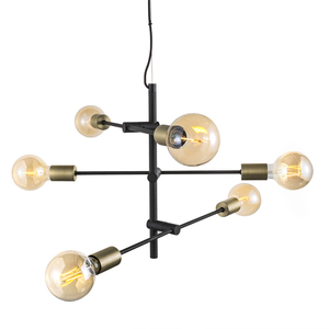 JOSEFINE 6-Spot Pendant Light Black with Brass Nordlux 6 × E27 max 25 W small 4