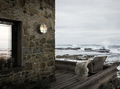 Check Polperro outdoor wall lamp nickel Nordlux