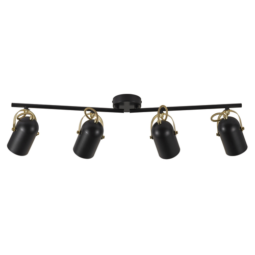 Check Nordlux LOTUS 50130103 black and brass ceiling spotlight 4×E14 max. 40 W