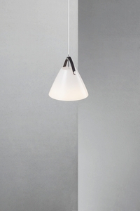 Design For The People STRAP 27 pendant, opal white glass Ø 27 cm, leather strap (2 included), E27 max 40 W, 84313001 small 1