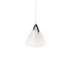 Design For The People STRAP 27 pendant, opal white glass Ø 27 cm, leather strap (2 included), E27 max 40 W, 84313001 small 4