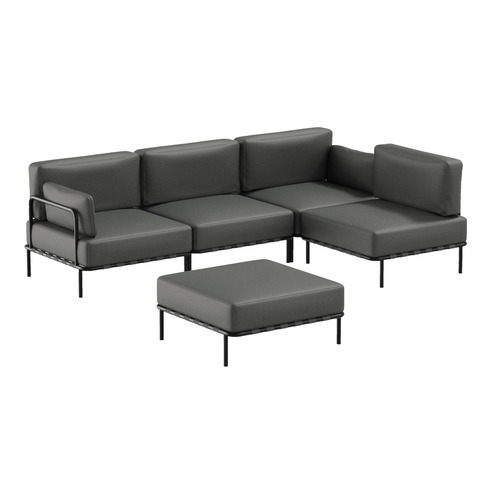 Check SIT SIT Outdoor Garden Sofa Set 3-Seater Dark Grey Stainless Steel