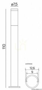 Outdoor Post Light SU-MA INOX Silver Stainless Steel 110 cm ST 022-1100 small 2