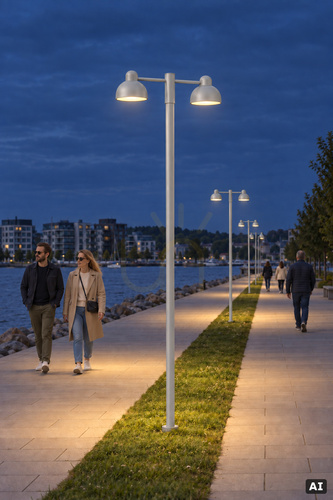 Check NORLYS Koster 1155 Aluminium Double Pole-Top Light 2x E27