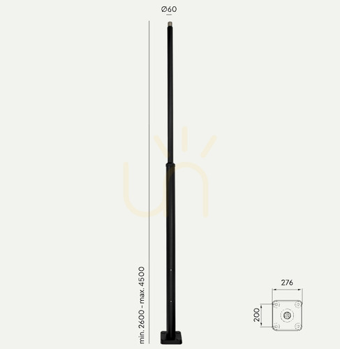 Check Lamppost 1255 Black O50 260-400Cm Revision Door