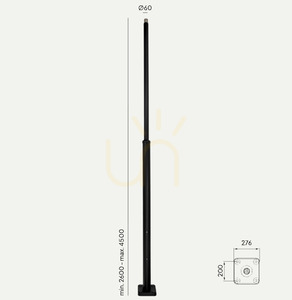 Lamppost 1255 Black O50 260-400Cm Revision Door small 0