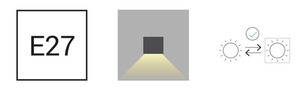 ASKER Big 1305 White E27 LED 9W Down outdoor wall lamp small 2
