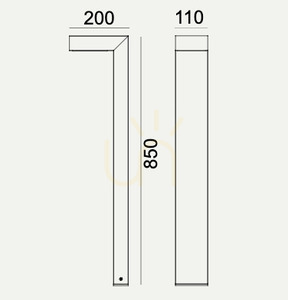 NORLYS Asker Outdoor Post Light Aluminum LED 7.8W 3000K 85cm 1317AL small 12
