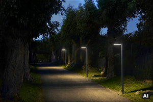 Garden Pole Light NORLYS Asker Pole Pro 1365GR Graphite LED 8.5 W 3000 K 236 cm DALI2 small 2