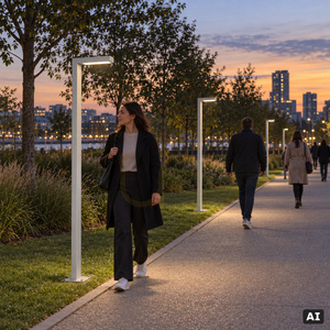NORLYS Asker Pole Pro 1368AL Integrated Garden Pole Light Aluminium LED 8.6 W 3000 K 216 cm small 2