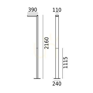 NORLYS Asker Pole Pro 1368AL Integrated Garden Pole Light Aluminium LED 8.6 W 3000 K 216 cm small 5
