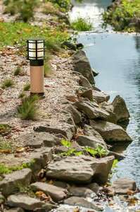 STOCKHOLM 1420BL light post wood black RAL-9005 85cm E27 - NORLYS small 3