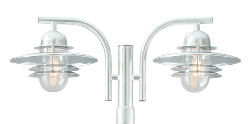 Check Outdoor Pole Light NORLYS Oslo Galvanized E27 2x57W 2014GA