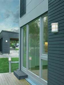 Outdoor wall lamp Stockholm 220 black 9005 E27 Norlys small 1