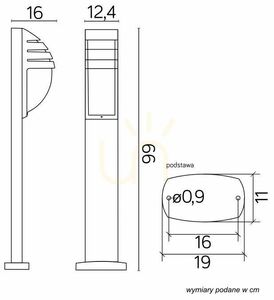 Outdoor Post Light SU-MA Black 99 cm E27 11836 R BL small 3