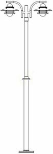 Oslo 242GA Twin-Arm Garden Lantern 2×E27 IP55, Hot-Dip Galvanised Steel, NORLYS small 2