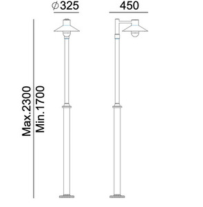 Garden/park lantern LUND 274BL Black RAL-9005 - NORLYS small 1