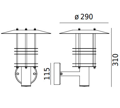 Check Stockholm 280 outdoor wall lamp white E27 Led 9W