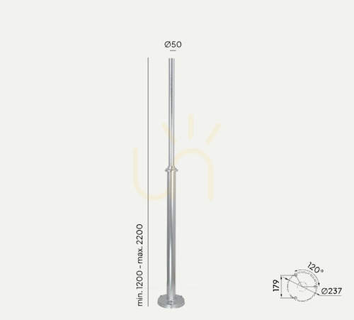 Check Lighting Pole NORLYS Lamppost 3009GA Galvanized 120-220 cm