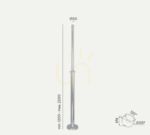 Lighting Pole NORLYS Lamppost 3009GA Galvanized 120-220 cm small 0