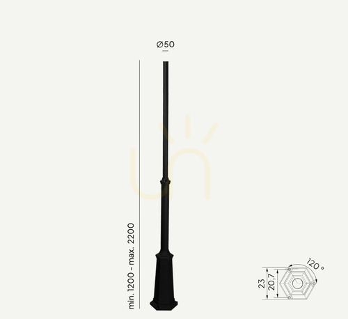 Check Lamp post NORLYS Lamppost outdoor garden black 120-220 cm 3010BL