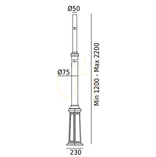 Check Lamppost NORLYS White 120-220 cm 3010WH