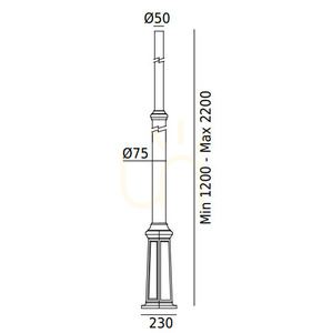 Lamppost NORLYS White 120-220 cm 3010WH small 1