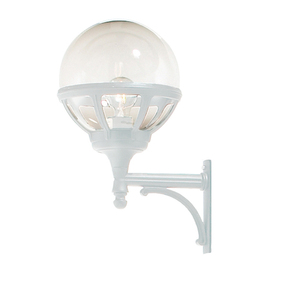 NORLYS Bologna 3025WH White Pole-Mounted Light, Clear Globe on Arm, E27 small 0