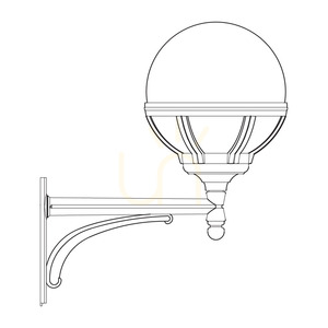 NORLYS Bologna 3025WH White Pole-Mounted Light, Clear Globe on Arm, E27 small 1
