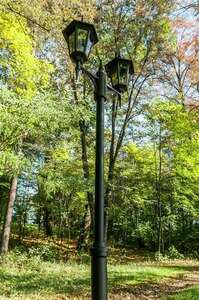 Norlys Modena 302BL garden lamp post, two E27 lanterns, height 184–272 cm, black RAL 9005 small 2