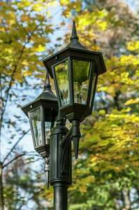 Norlys Modena 302BL garden lamp post, two E27 lanterns, height 184–272 cm, black RAL 9005 small 3