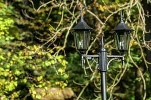 Norlys Modena 302BL garden lamp post, two E27 lanterns, height 184–272 cm, black RAL 9005 small 4