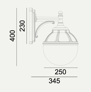 Bologna 310WH Outdoor Wall Light White E27 with Clear Globe NORLYS small 1