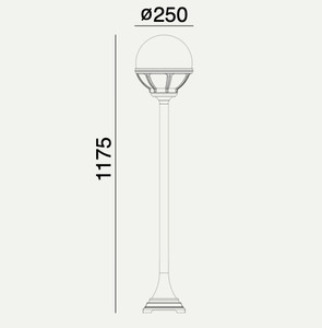 Outdoor Standing Light NORLYS Bologna White E27 LED 9W 117.5 cm 314WH small 1
