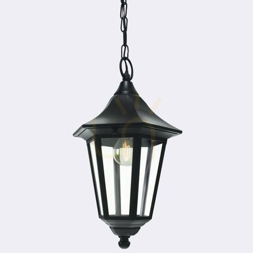 Check NORLYS Modena 351A/BL outdoor pendant lantern, black, on a chain, E27, IP54
